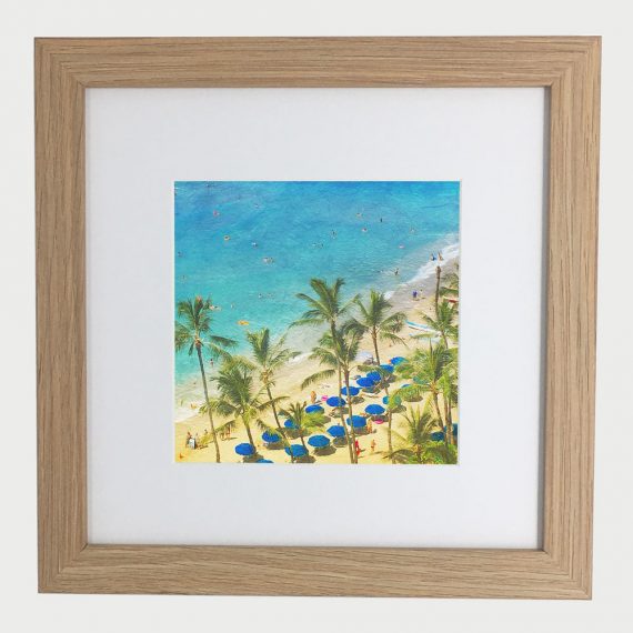 Waikiki-framed-wall-art-photography-art-brown-frame